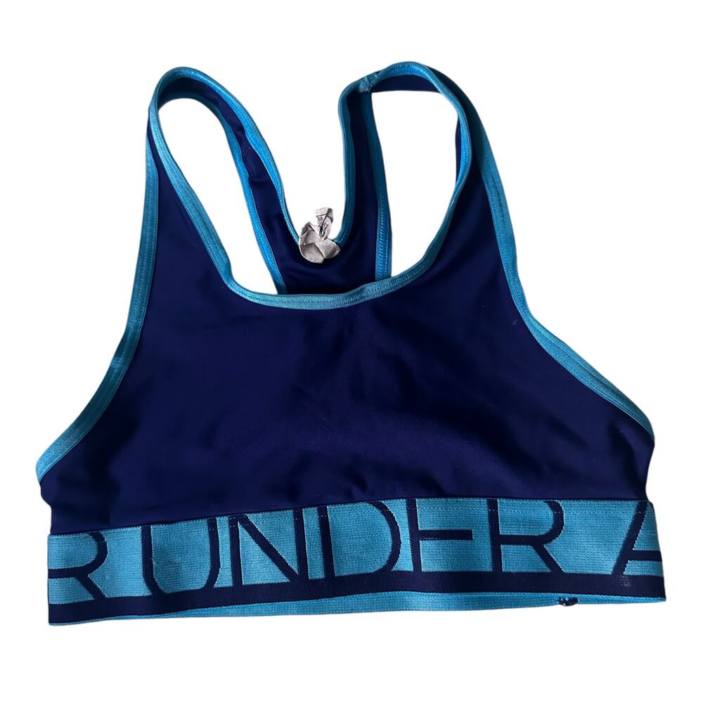 Under Armour Girls' Blue Logo Elastic Sports Bra - S